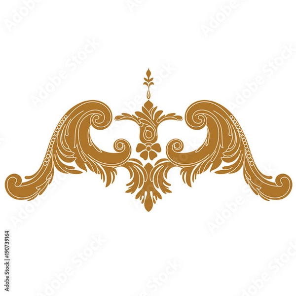 Fototapeta Vintage baroque ornament, corner. Retro pattern antique style acanthus. Decorative design element filigree calligraphy vector. - stock vector