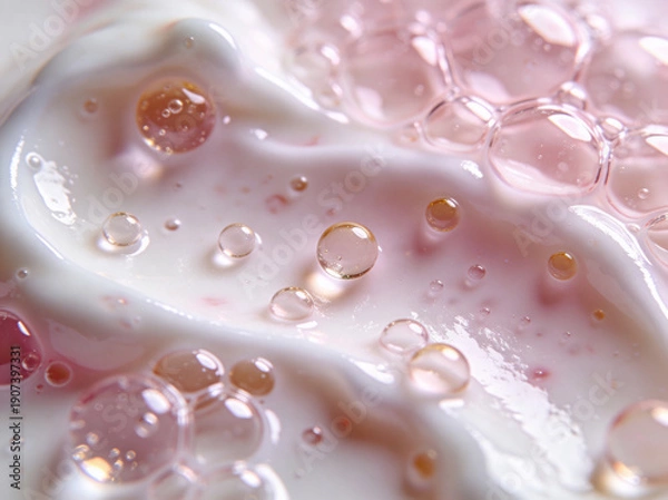Obraz Pink Soap Foam Bubbles Macro Texture Background