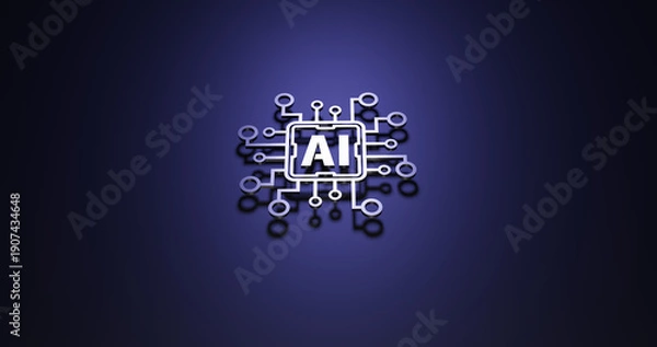 Obraz 3d render ai sign dark background wallpaper