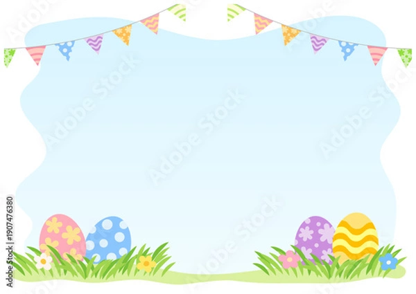 Obraz イースター背景｜ガーランド付き