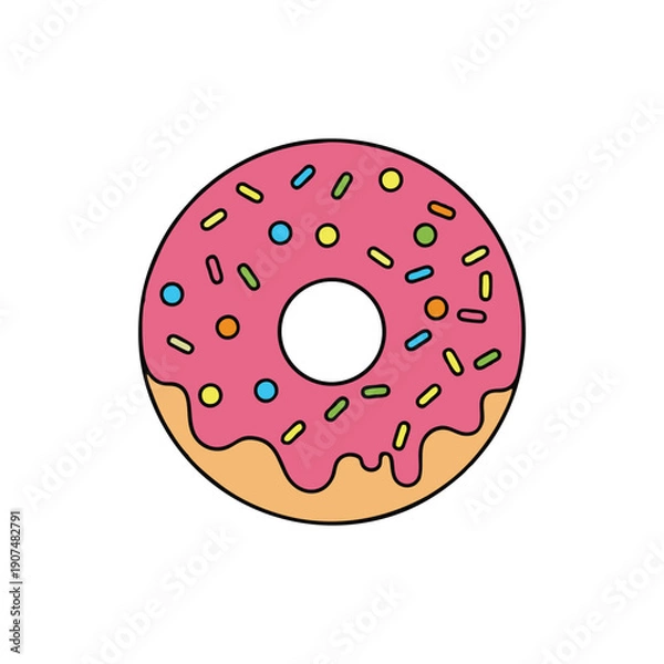 Fototapeta donut on white background
