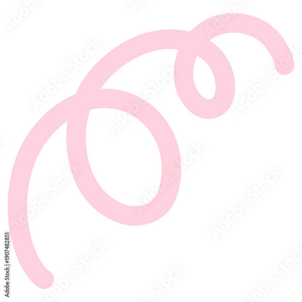 Obraz Simple pink scroll line illustration