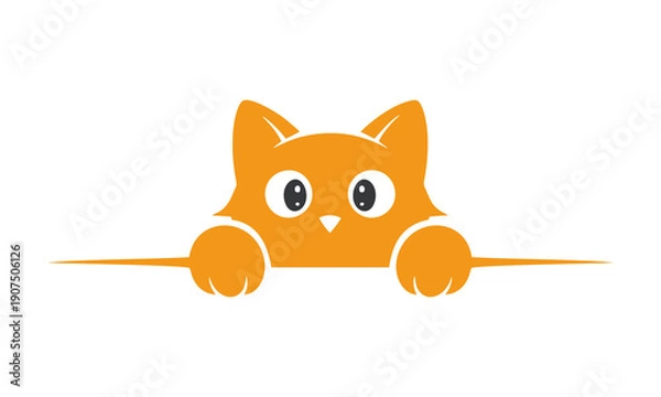 Obraz cute orange's cat logo vector