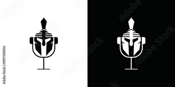Obraz simple vector spartan microphone logo