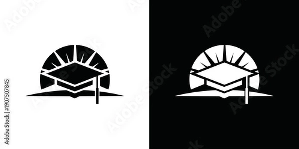Obraz simple graduation hat logo vector