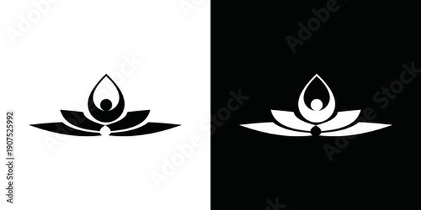 Fototapeta simple yoga logo vector