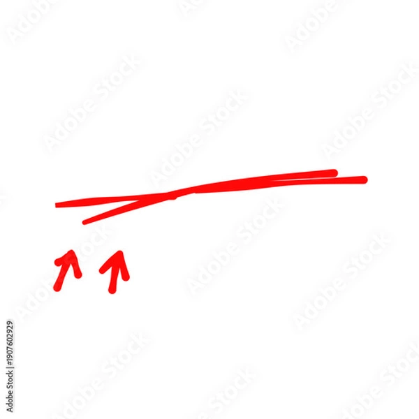 Obraz Important Red Underline Marks Highlight