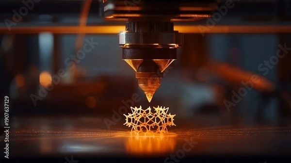 Obraz 3D Printer Nozzle Extruding Filament / フィラメントを抽出する3Dプリンターのノズル2