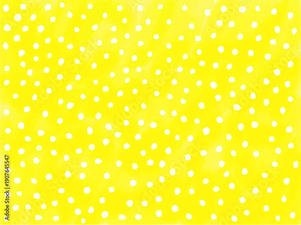 Fototapeta 手描き背景　ドット　黄色　色鉛筆