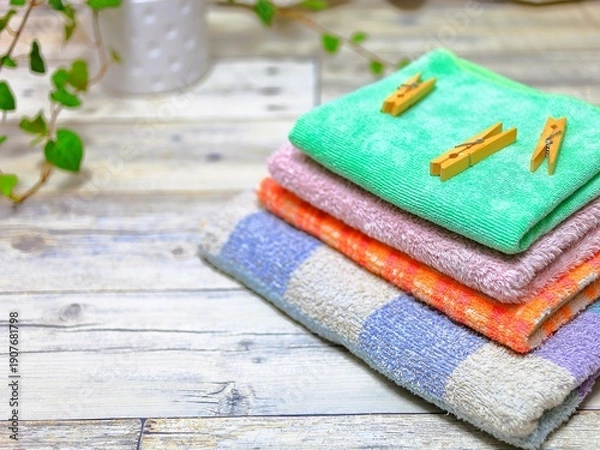 Obraz ランドリー　洗濯物　コピースペース