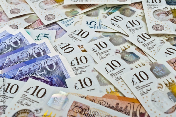 Obraz Banknoty funtów brytyjskich