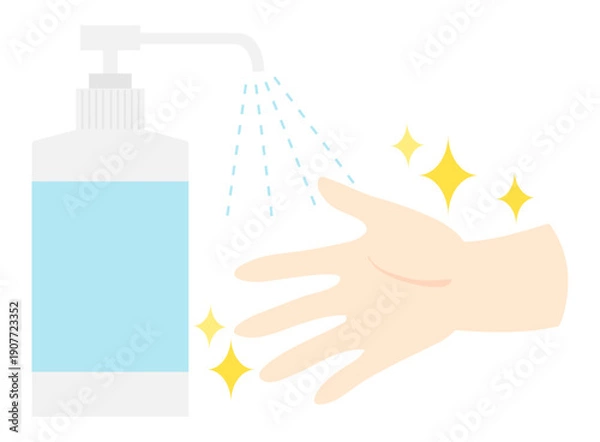 Obraz 消毒液と清潔な手のひら