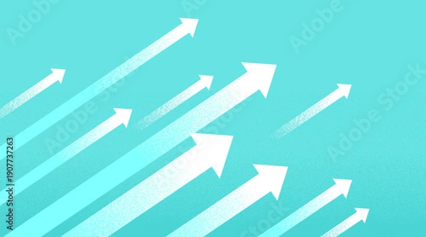 Fototapeta 爽やかで清潔感のある上昇する矢印の背景