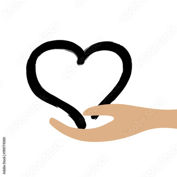 Fototapeta Black heart in hand 19.01