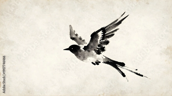 Obraz Draw Brush Bird