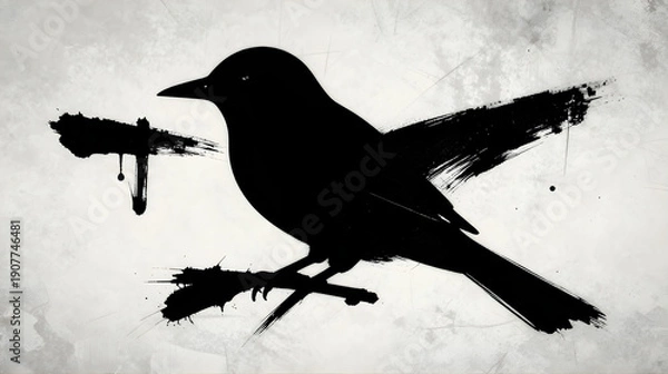 Obraz Draw Brush Bird