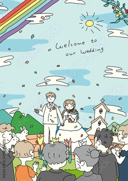 Obraz 大勢で祝福ウェディング