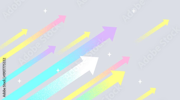 Obraz レトロでカラフルな上向き矢印の背景