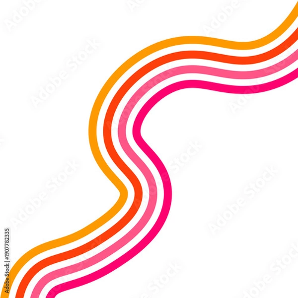 Obraz Retro Groovy Lined Illustration