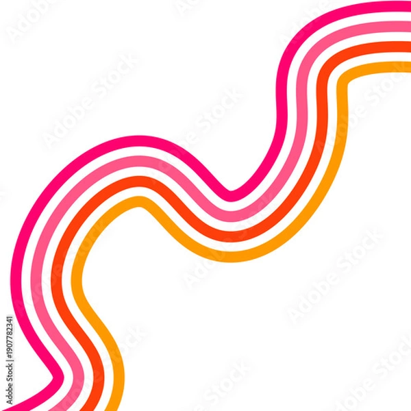 Obraz Retro Groovy Lined Illustration