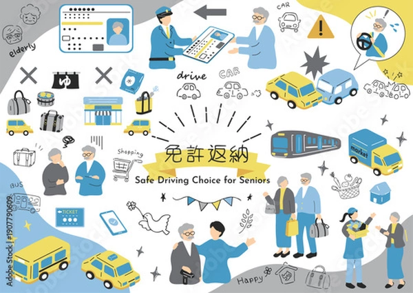 Obraz 免許を返納する高齢者