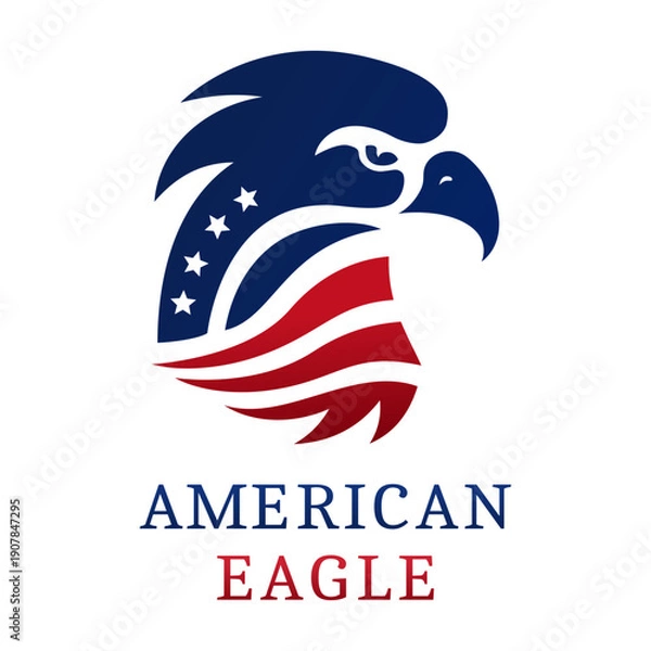 Obraz american eagle head abstract vector logo