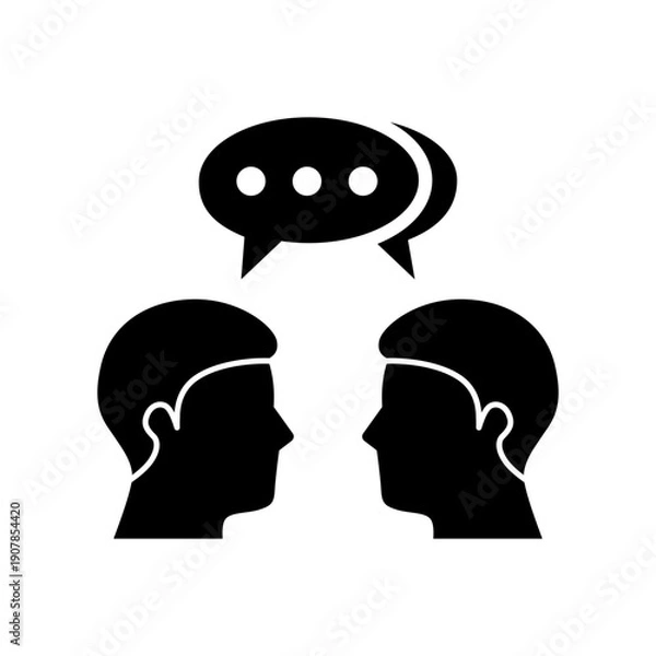 Obraz two people communicating icon flat style vector