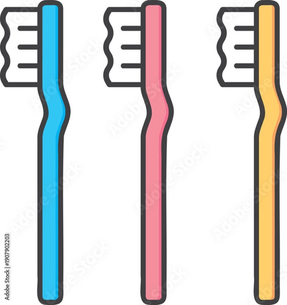 Obraz シンプルな歯ブラシセット