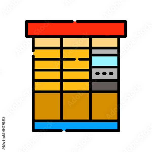 Obraz parcel locker color line icon.