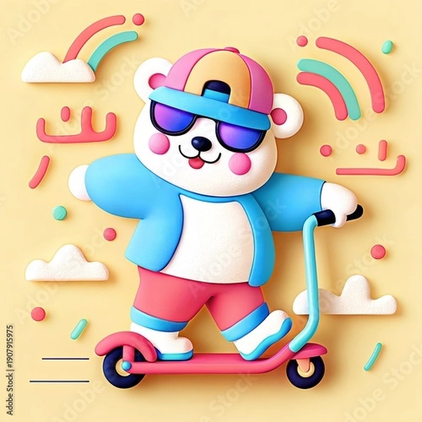 Obraz cute clay cartoon illustration