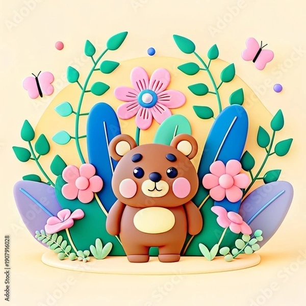 Obraz cute clay cartoon illustration