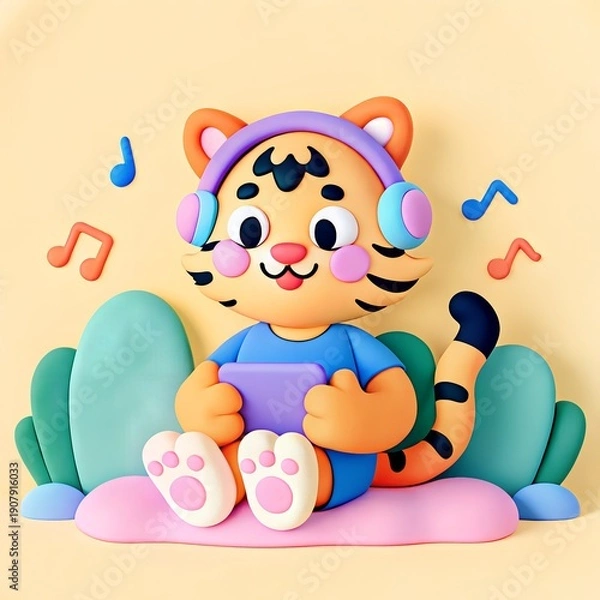 Obraz cute clay cartoon illustration