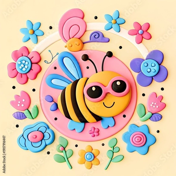 Obraz cute clay cartoon illustration