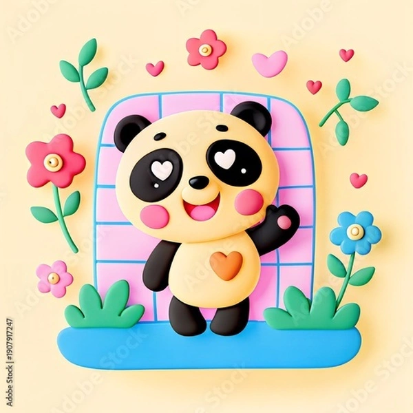 Obraz cute clay cartoon illustration