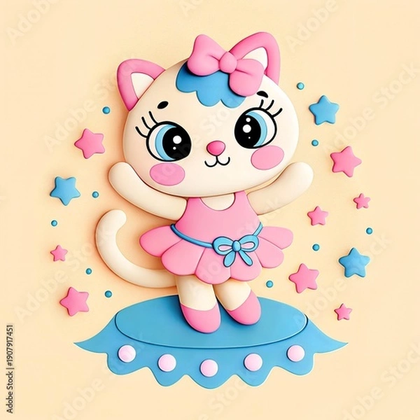 Obraz cute clay cartoon illustration