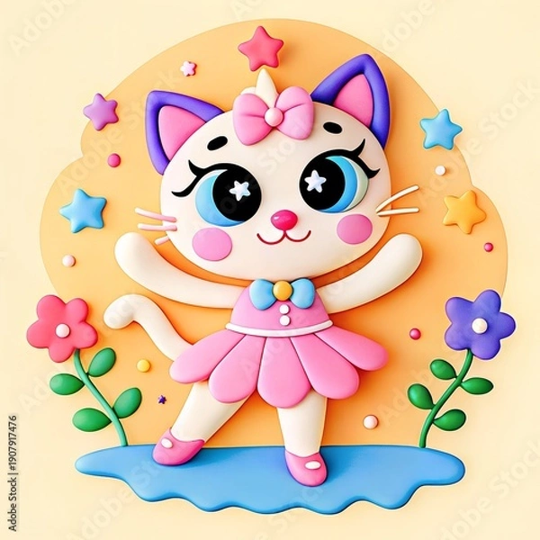 Obraz cute clay cartoon illustration