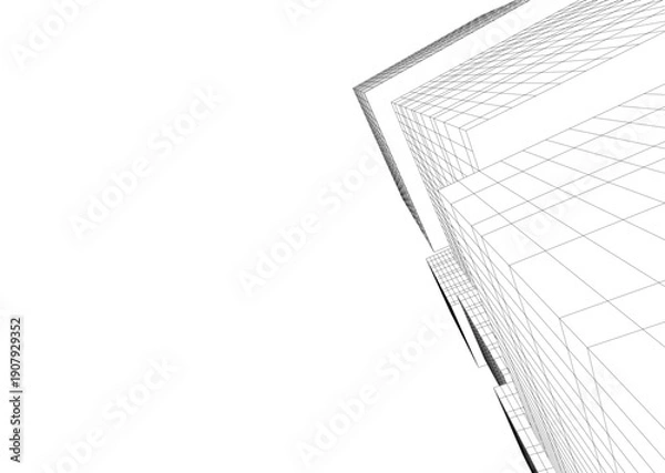 Obraz Building 3d structure. Architectural background. 