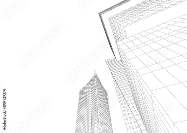 Obraz Building 3d structure. Architectural background. 