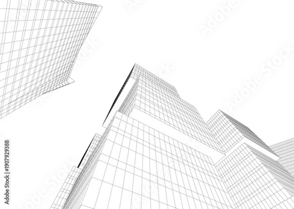 Obraz Building 3d structure. Architectural background. 