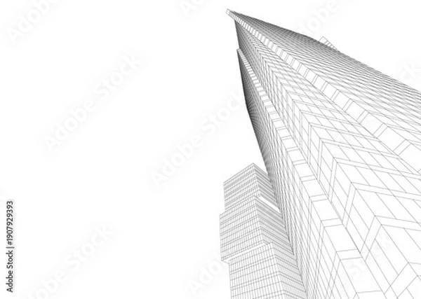 Obraz Building 3d structure. Architectural background. 