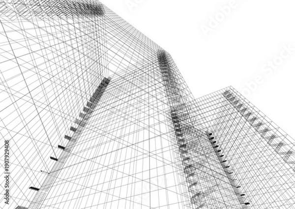 Obraz Building 3d structure. Architectural background. 