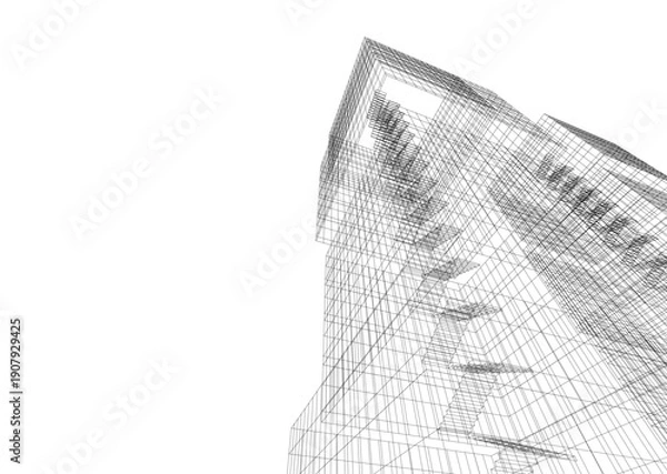 Obraz Building 3d structure. Architectural background. 