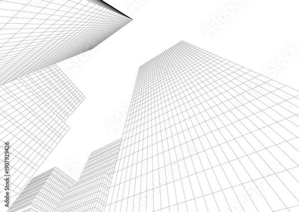 Obraz Building 3d structure. Architectural background. 