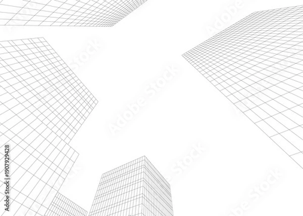 Obraz Building 3d structure. Architectural background. 