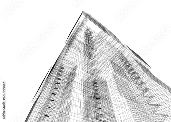 Obraz Building 3d structure. Architectural background. 