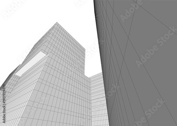 Obraz Building 3d structure. Architectural background. 