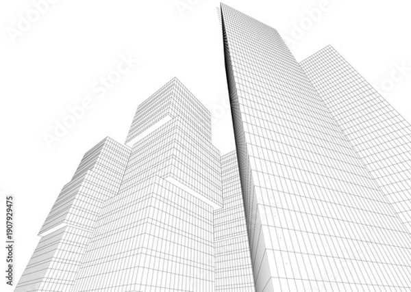 Obraz Building 3d structure. Architectural background. 