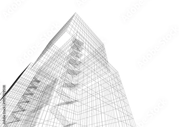 Obraz Building 3d structure. Architectural background. 