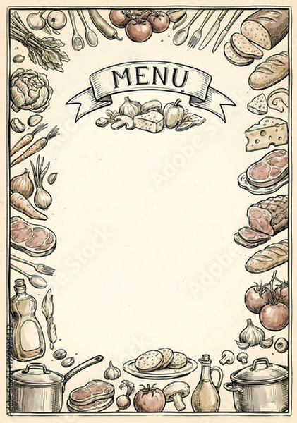 Obraz Hand-drawn menu for restaurant.