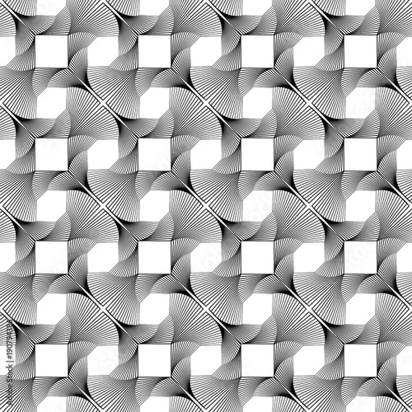 Fototapeta Design seamless monochrome decorative pattern